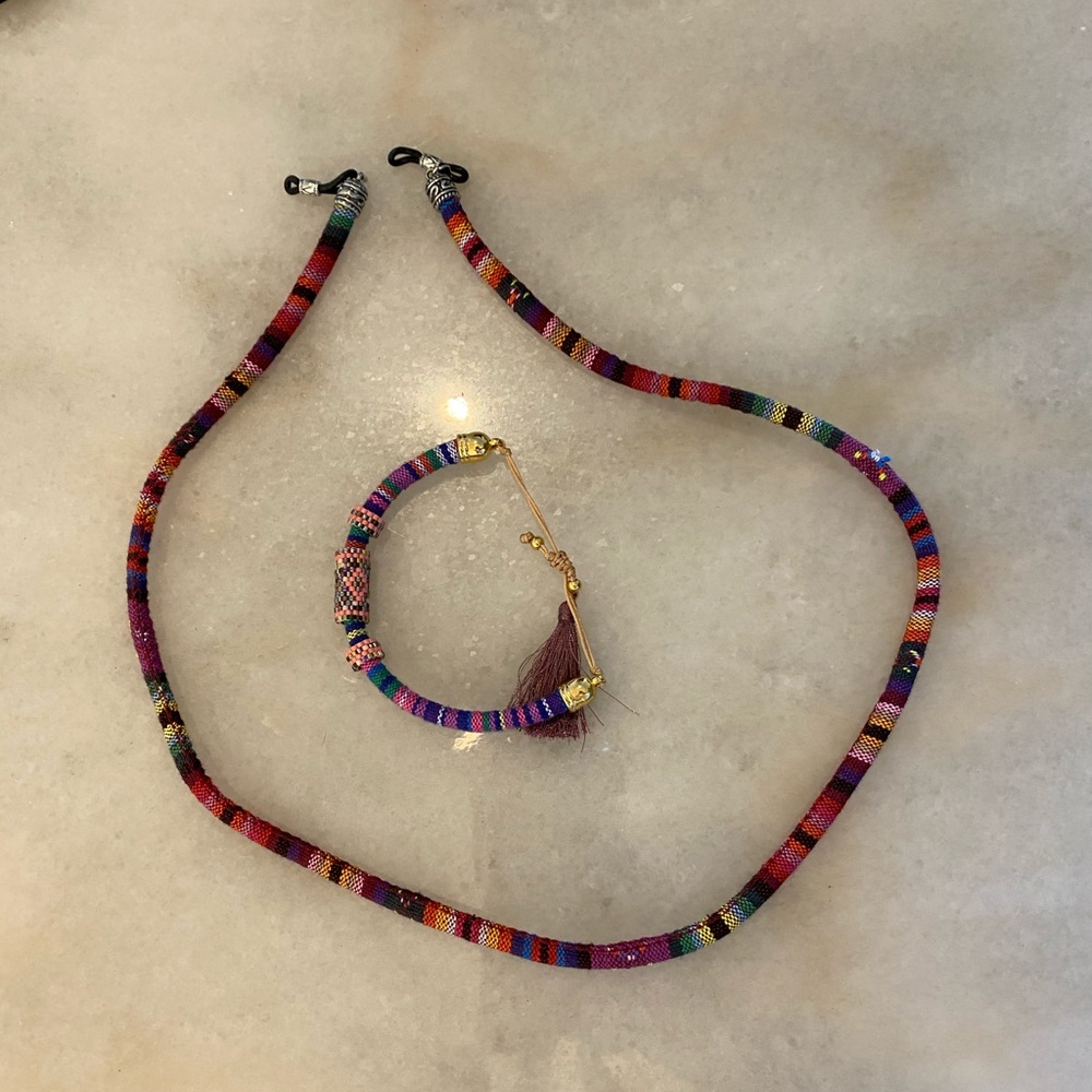 NWOT Glasses Holder Strap with Matching Bracelet